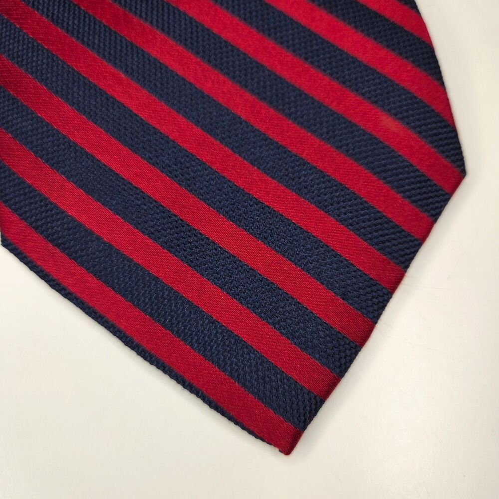 NAUTICA Navy & Red Striped Silk Tie Mens Necktie 61"